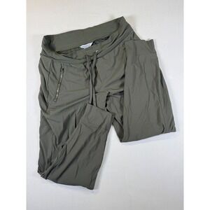 Athleta Olive Green Cargo Jogger Pants Women Size 10 Zipper Pockets Travel